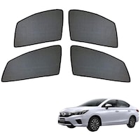 Picture of Kozdiko Car Half Magnetic Sunshades Curtain for Honda City D-tec, Black, Set of 6
