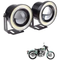 Picture of Kozdiko LED Fog Light COB with Angel Eye Ring for Royal Enfield Classic 350, 15 W, White, 2 Pcs