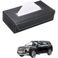 Kozdiko Car Tissue Box Holder with 200 Sheets for Hyundai Alcazar, Small, Grey