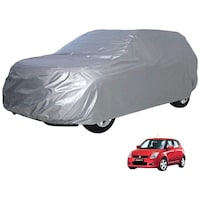 Picture of Kozdiko Car Body Cover with Buckle Belt for Maruti Suzuki Old Swift, Silver