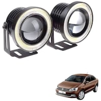 Picture of Kozdiko LED Fog Light COB with Angel Eye Ring for Volkswagen Vento, White, 15 Watt, Set of 2