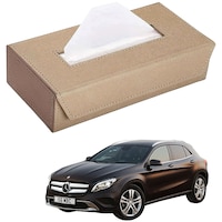 Kozdiko Car Tissue Box Holder with 200 Sheets for Mercedes Benz GLA-Class, Small, Beige