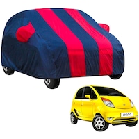 Picture of Kozdiko Waterproof Body Cover with Mirror Pocket for Tata Nano, Blue & Red