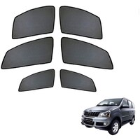 Picture of Kozdiko Car Half Magnetic Sunshades Curtain for Mahindra Quanto, Black, Set of 6