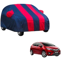 Kozdiko Waterproof Body Cover with Mirror Pocket for Honda New Jazz, Blue & Red
