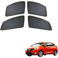 Picture of Kozdiko Car Half Magnetic Sunshades Curtain for Honda Jazz, Black, Set of 6