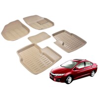 Picture of Kozdiko Car Foot Mats for Honda City 2014 and Above Models, KZDO785138, Beige, Set of 5