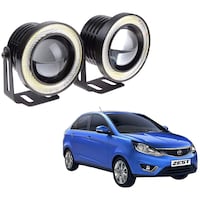 Picture of Kozdiko Led Projector Fog Light Cob with Angel Eye Ring for Tata Zest, 15W, Set of 2