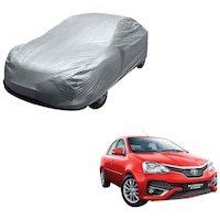Picture of Kozdiko Matty Car Body Cover with Buckle Belt for Toyota Etios Platinum, KZDO394253, Large, Silver