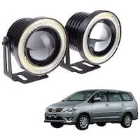 Picture of Kozdiko Led Projector Fog Light Cob with Angel Eye Ring for Toyota Innova, 15W, Set of 2