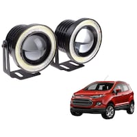 Kozdiko Led Projector Fog Light Cob with Angel Eye Ring for Ford Ecosport, 15W, Set of 2
