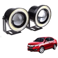 Picture of Kozdiko Led Projector Fog Light Cob with Angel Eye Ring for Honda Amaze 2018, 15W, Set of 2