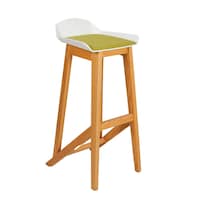 Exotic Chairs Wooden Bar Chair, Green & White
