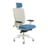 Picture of Exotic Chairs Adjustable Highback Executive Chair Trium, White & Blue