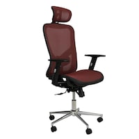 Picture of Exotic Chairs Moveable Highback Executive Chair with Double Mesh, Black & Red
