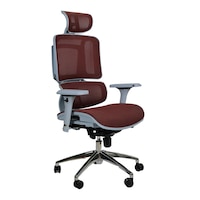Picture of Exotic Chairs Highback Executive Office Chair with Top Mechanism, Grey & Red