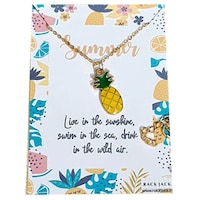 Picture of Rack Jack Women's Y2K Charm Pendant Gold Necklace, Season Love, Pineapple