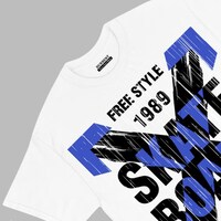 Burbent Men's Cotton Free Style Skateboard Premium Sports T-shirts, BUR807776, White