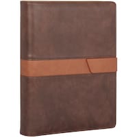 SMKT Vegan Leather Business Diary 2022 with Card & Document Holder, PSJ-1523, Brown