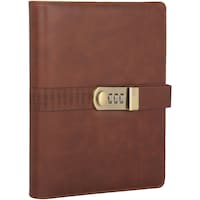 SMKT Vegan Leather Business Diary 2023 with Card & Document Holder, PSJ-1529, Brown