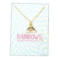Picture of Rack Jack Women's Y2K Charm Pendant Gold Necklace, Rainbow, Freesize