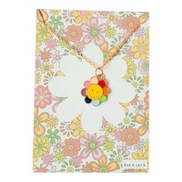 Picture of Rack Jack Women's Y2K Charm Pendant Gold Necklace, Rainbow Flower, Freesize