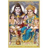 Picture of Creative Print Solution Shankar Parvati God Room Size Poster, 12x18 Inches, Multicolour