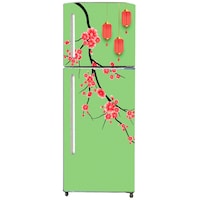 Creative Print Solution Floral Print Fridge Door Sticker, 160x61 cm, Green & Red
