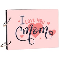 Picture of Creative Print Solution I love You Mom Printed Scrapbook, 8.5x6 Inches, Pink & Black
