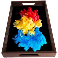 Picture of Creative Print Solution Colour Splash Design Serving Tray, BP9954, 15x9.75x1.85 Inches, Multicolour