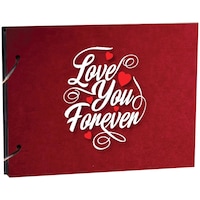 Picture of Creative Print Solution Love You Forever Printed Scrapbook, 8.5x6 Inches, Red & White