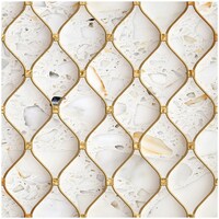 Picture of Creative Print Solution Curvy Patterned Wallpaper, 244X41 cm, White & Golden