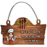 Creative Print Solution Kitchen Wood Wall Hanging, BPF00890, 10x5.5 Inches, Light Brown
