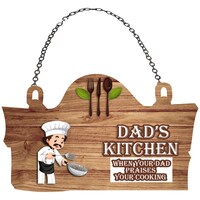 Creative Print Solution Dad's Kitchen Theme Wall Hanging, BPF00892, 10x5.5 Inches, Brown