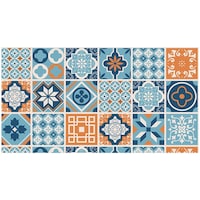 Picture of Creative Print Solution Floral Mandala Wallpaper, BPNW11, 244X41 cm, Blue & Orange