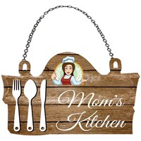 Creative Print Solution Moms Kitchen Theme Wood Wall Hanging, BPF00881, 10x5.5 Inches, Multicolour