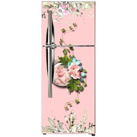 Creative Print Solution Floral Design Fridge Door Sticker, 160x61 cm, Pink