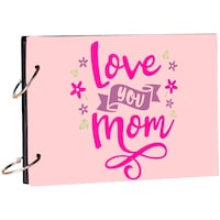 Picture of Creative Print Solution Love You Mom Printed Scrapbook, 8.5x6 Inches, Pink