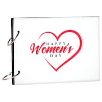 Picture of Creative Print Solution Happy Women's Day Theme Scrapbook Kit, 8.5x6 Inches, White & Red