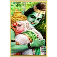 Picture of Creative Print Solution Ram Hanuman God Room Size Poster, 12x18 Inches, Multicolour