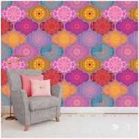 Picture of Creative Print Solution Abstract Mandala Wallpaper, BP-A044, 244X41 cm, Multicolour