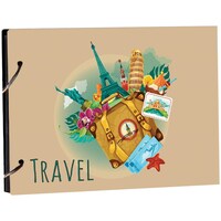 Creative Print Solution Travel Theme Scrapbook, 8.5x6 Inches, Multicolour