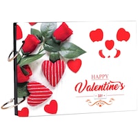 Picture of Creative Print Solution Valentine Heart Printed Scrapbook, 8.5x6 Inches, Red & White