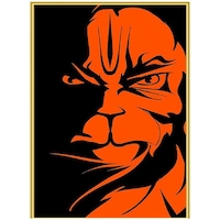 Picture of Creative Print Solution Bajrang Bali God Room Size Poster, 12x18 Inches, Black & Orange