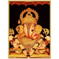 BP Design Solution Ganesh Ji God Room Size Poster, 12x18 Inches, Multicolour