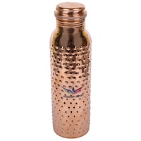 Kinship India Hammered Pure Copper Bottle, 1 liter, Copper