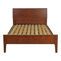 Gmax Wooden Bed, 120X200 Cm - Dark Brown
