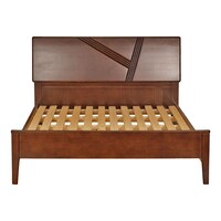 Gmax Wooden Bed, 150X200 Cm - Dark Brown