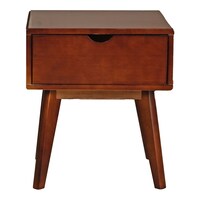 Gmax Bedside Table With Single Layer Drawer, Dark Brown