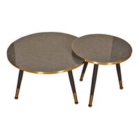 Gmax Wooden Round Coffee Table, Ct5070-Set, 2Pcs Set